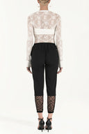 Siyah Lastik ve dantelli pamuk pantolon 41300
