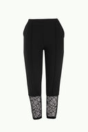 Siyah Lastik ve dantelli pamuk pantolon 41300