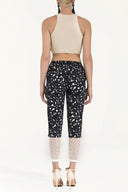 Lacivert Lastik ve dantelli pamuk pantolon 41300