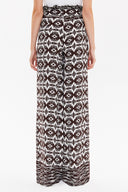 Kahve Yüksek bel bol kesim pantolon 41302