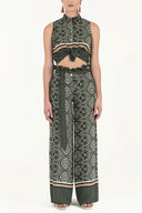 Zümrüt Yüksek bel bol kesim pantolon 41302