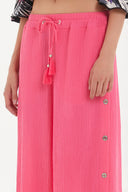 Pembe Yanları düğmeli bol kesim pantolon 41309