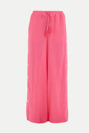 Pembe Yanları düğmeli bol kesim pantolon 41309