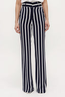 Lacivert Yüksek bel ispanyol paça pantolon 41330