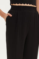 Siyah Lastikli bol kesim pantolon 41341