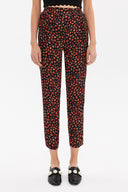 Siyah Kırmızı Lastikli bol kesim pantolon 41341