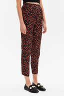 Siyah Kırmızı Lastikli bol kesim pantolon 41341