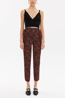 Siyah Kırmızı Lastikli bol kesim pantolon 41341