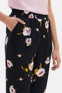 Siyah Pembe Lastikli bol kesim pantolon 41341