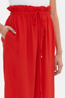 Kırmızı Beli lastikli bol paça pantolon 41345