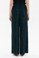 Desenli Beli lastikli bol paça pantolon 41345