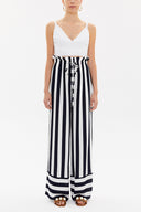 Lacivert Beli lastikli bol paça pantolon 41346