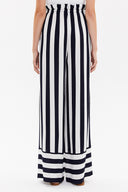 Lacivert Beli lastikli bol paça pantolon 41346