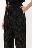 Desenli Lastikli bol kesim pantolon 41348