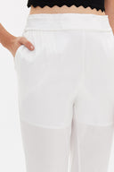 Beyaz Beli lastikli pantolon 41356