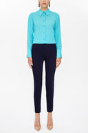 Lacivert Beli lastikli tayt pantolon 41367