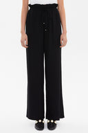 Siyah Bol kesim beli lastikli pantolon 41369