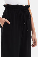 Siyah Bol kesim beli lastikli pantolon 41369