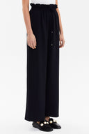 Lacivert Bol kesim beli lastikli pantolon 41369