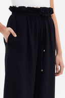 Lacivert Bol kesim beli lastikli pantolon 41369