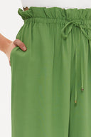 Yeşil Bol kesim beli lastikli pantolon 41369