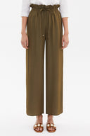 Haki Bol kesim beli lastikli pantolon 41369