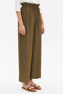 Haki Bol kesim beli lastikli pantolon 41369