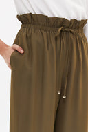 Haki Bol kesim beli lastikli pantolon 41369