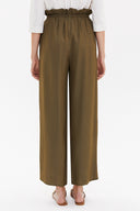 Haki Bol kesim beli lastikli pantolon 41369