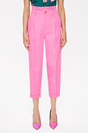 Fuşya Yüksek bel pileli pantolon 41370