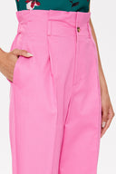Fuşya Yüksek bel pileli pantolon 41370
