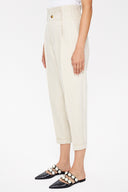 Sütlü Kahve Yüksek bel pileli pantolon 41370