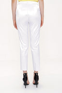 Beyaz Beli lastikli boru paça pantolon 41373