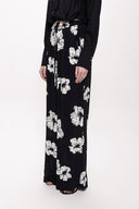 Siyah Beyaz Beli lastikli bol kesim pantolon 41623