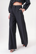 Siyah Beli lastikli bol kesim pantolon 41629