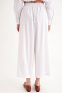 Beyaz Beli lastikli bol kesim pantolon 41645