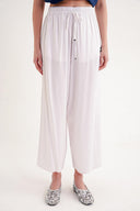 Ekru Beli lastikli bol kesim pantolon 41646