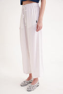 Ekru Beli lastikli bol kesim pantolon 41646