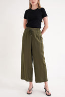 Haki Beli lastikli bol kesim pantolon 41646