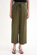 Haki Beli lastikli bol kesim pantolon 41646