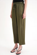 Haki Beli lastikli bol kesim pantolon 41646
