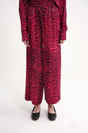 Bordo Beli lastikli bol kesim pantolon 41646