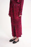 Bordo Beli lastikli bol kesim pantolon 41646