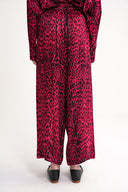 Bordo Beli lastikli bol kesim pantolon 41646