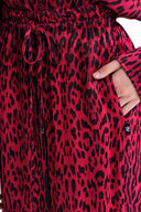 Bordo Beli lastikli bol kesim pantolon 41646