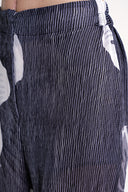 Siyah Beli lastikli piliseli bol paça pantolon 41649