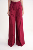 Bordo Beli lastikli bol kesim pantolon 41653