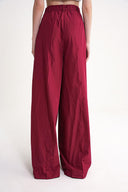 Bordo Beli lastikli bol kesim pantolon 41653