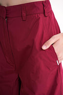 Bordo Beli lastikli bol kesim pantolon 41653