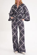 Lila Beli lastikli bol paça pantolon 41659